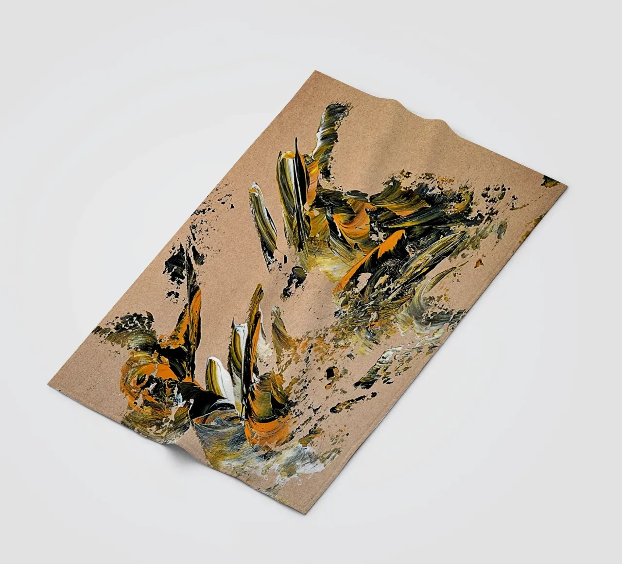 MESSAGE FROM THE HEART 25 coperta in pile da Thierry Vobmann Abstract painting