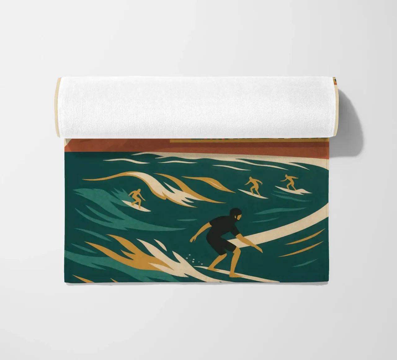 Biarritz, imperial waves and surfing spirit beach towel by JETLAG | affiches voyage