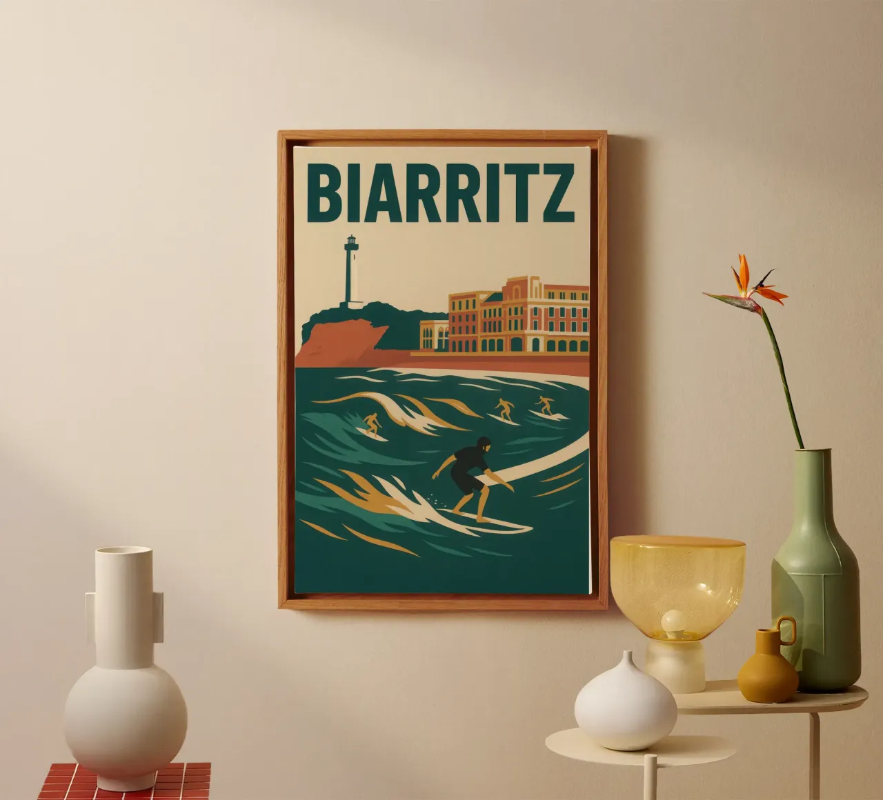Biarritz, keizerlijke golven en surfgeest canvas met Baklijst van JETLAG | affiches voyage