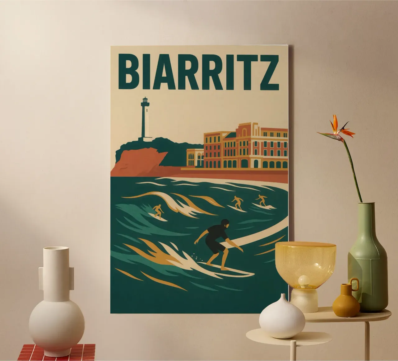 Biarritz, keizerlijke golven en surfgeest canvas met Baklijst van JETLAG | affiches voyage