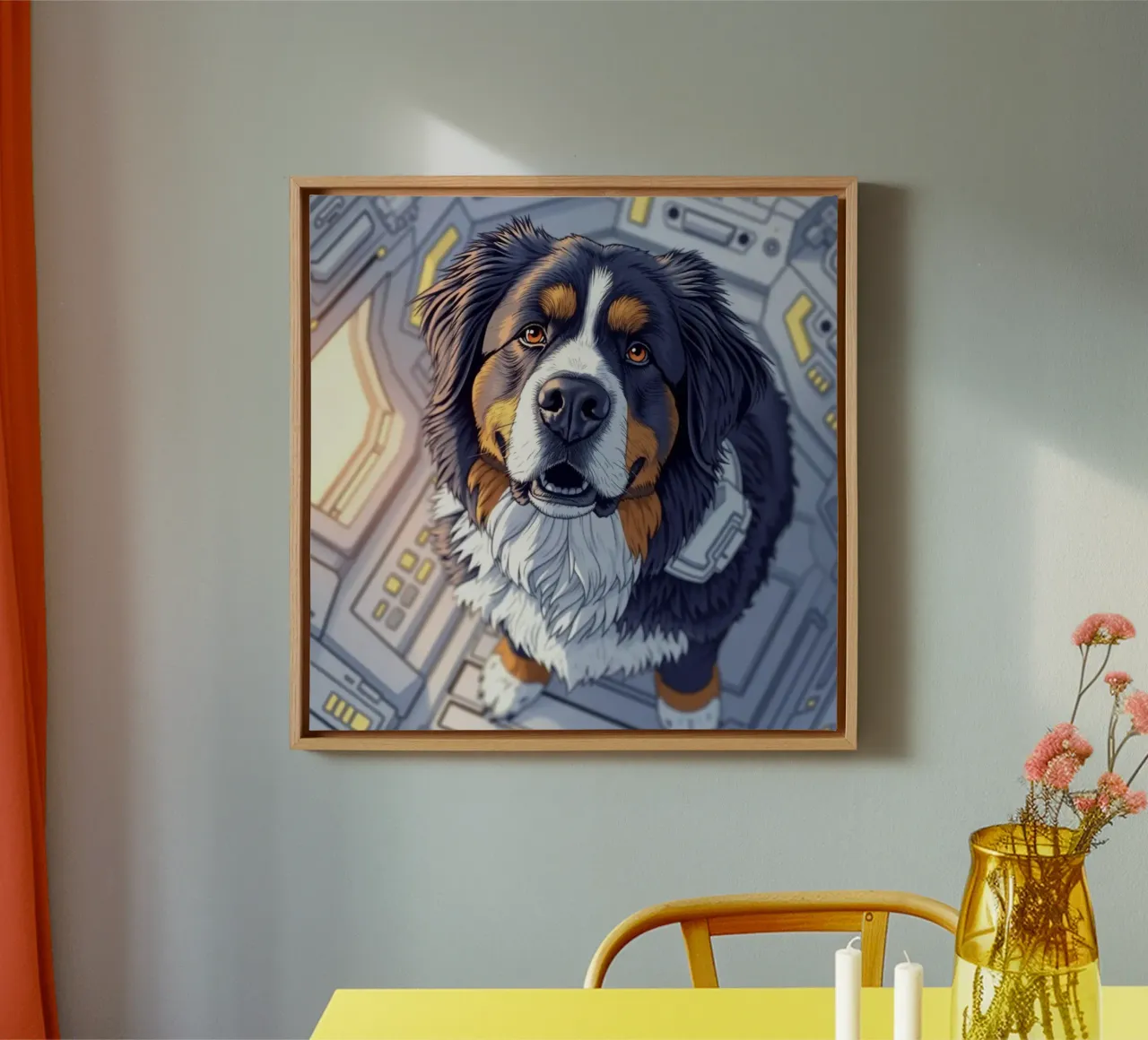 Beautiful Bernese Mountain Dog #46 canvas with Floater frame by Yumis.Beargang.and.Me