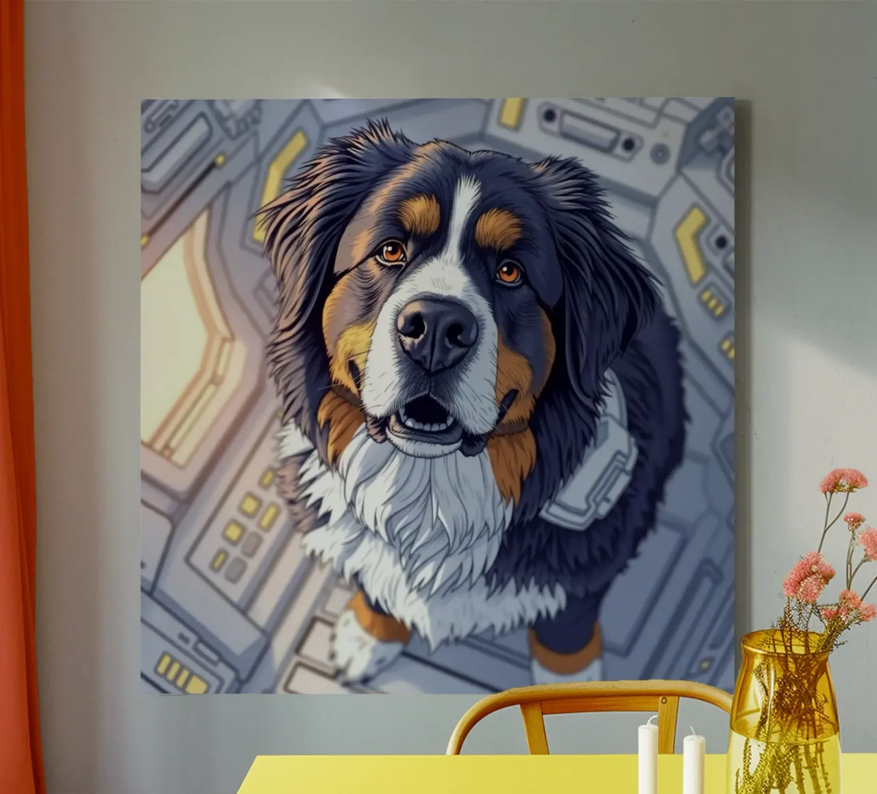 Beautiful Bernese Mountain Dog #46 canvas with Floater frame by Yumis.Beargang.and.Me