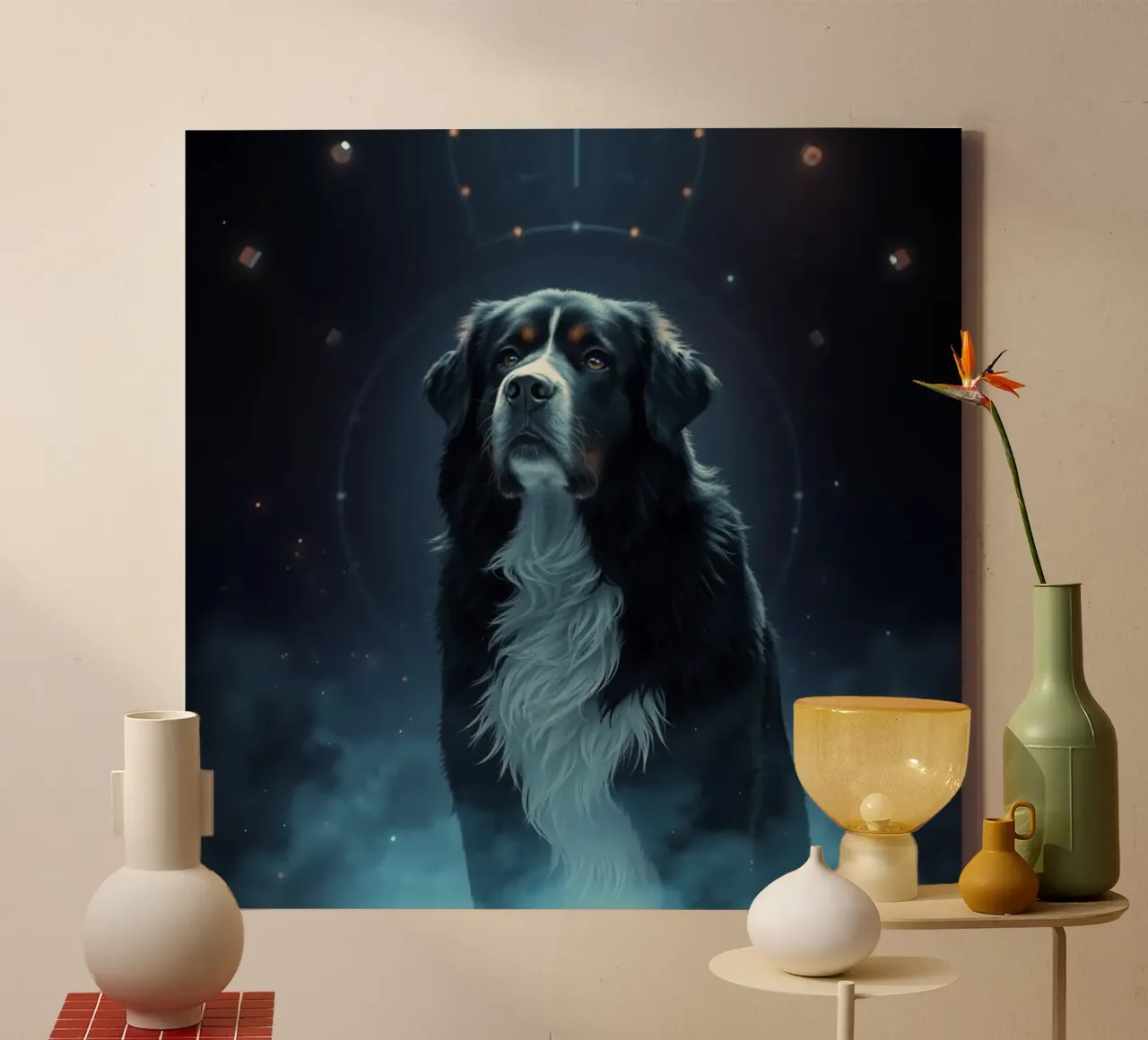 Beautiful Bernese Mountain Dog #47 canvas with Floater frame by Yumis.Beargang.and.Me