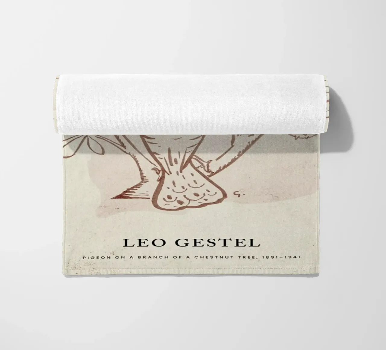 Gestel - Pigeon on a Branch of a Chestnut Tree telo mare da Vintage by JUNIQE
