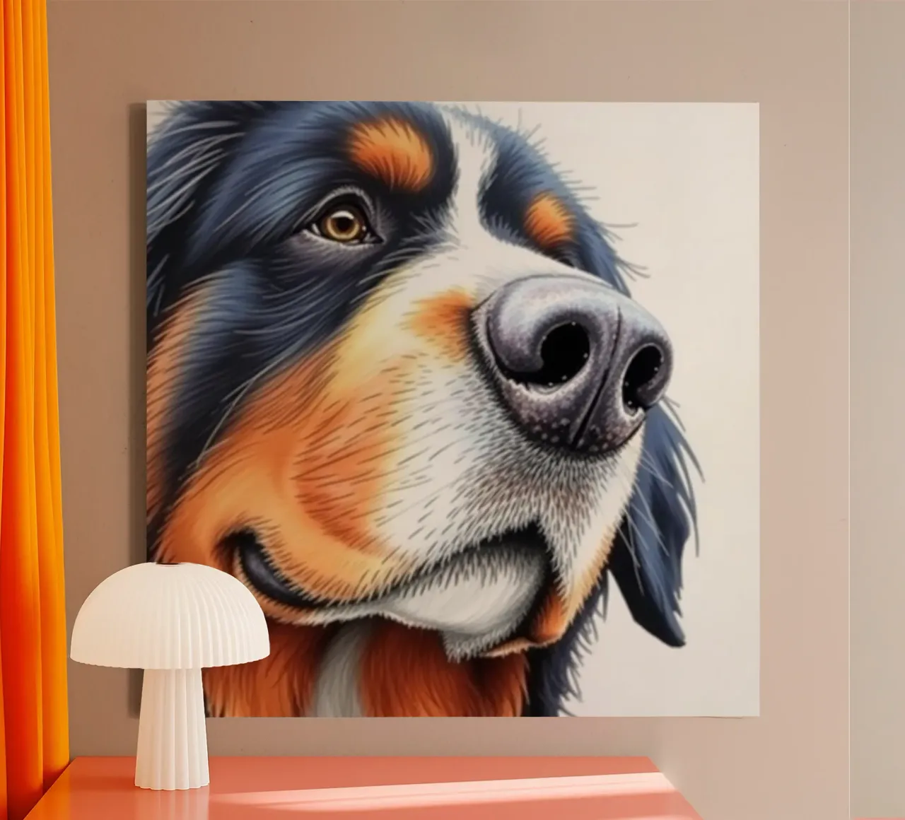 Beautiful Bernese Mountain Dog #57 canvas with Floater frame by Yumis.Beargang.and.Me