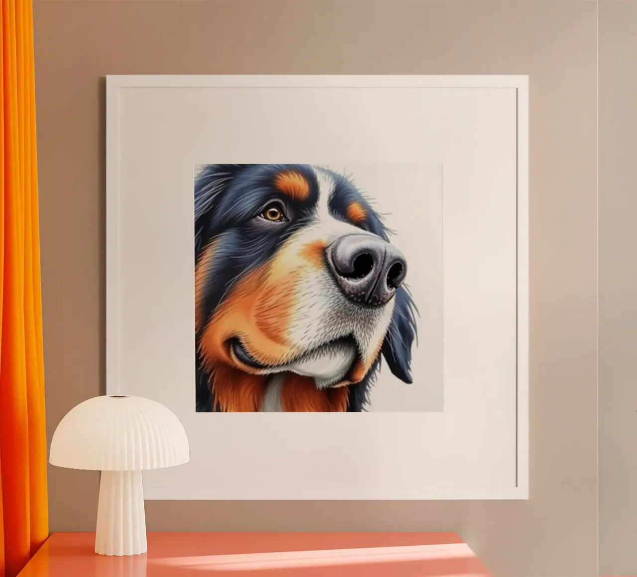 Bellissimo cane da montagna bernese #57 poster con telaio in plastica da Yumis.Beargang.and.Me