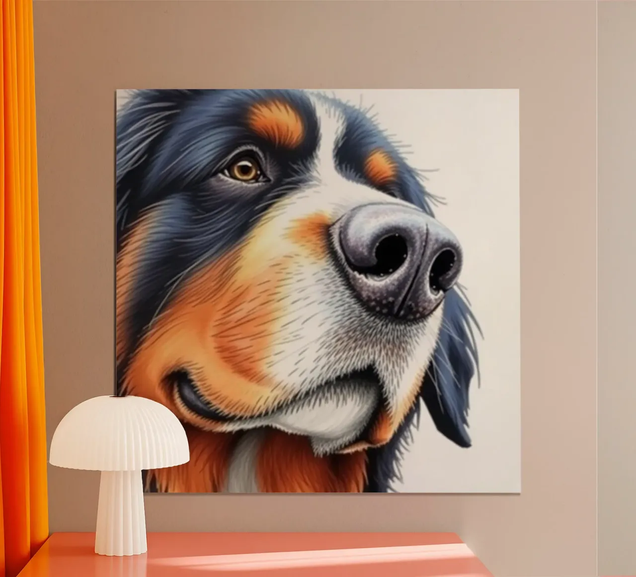 Bellissimo cane da montagna bernese #57 poster con telaio in plastica da Yumis.Beargang.and.Me