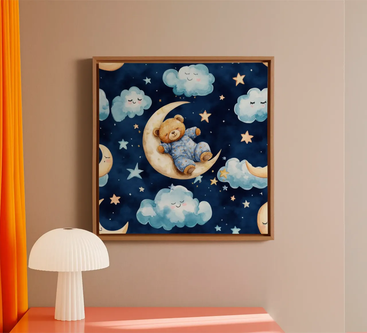 Orsacchiotto blu tela con Cornice a cassetta da Happy Littles