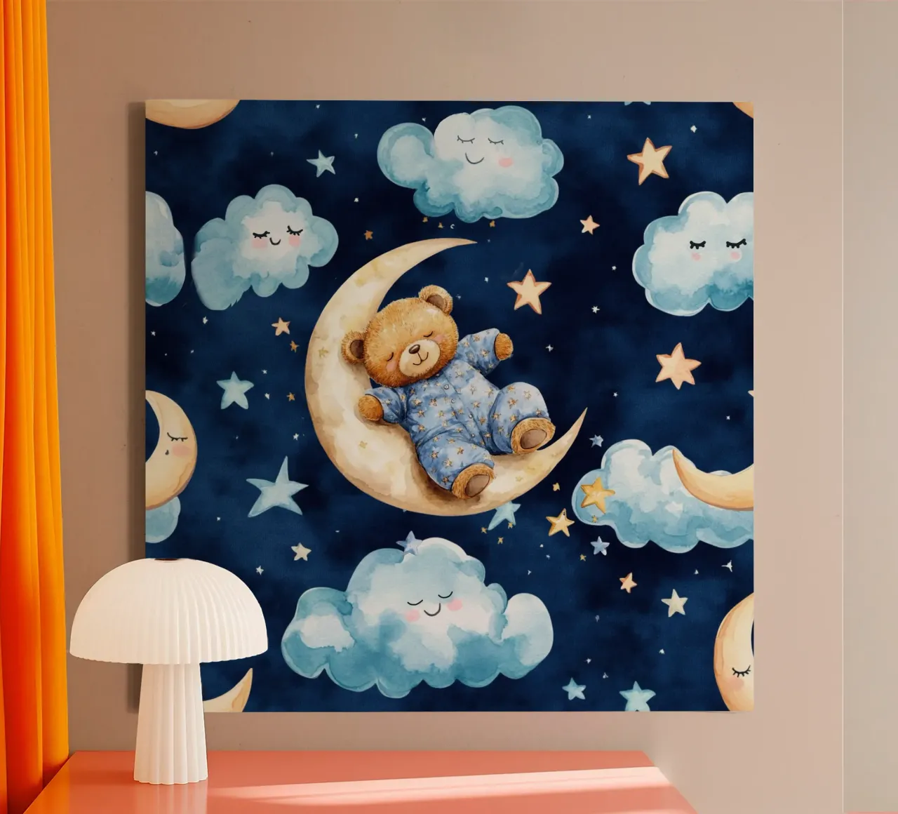 Orsacchiotto blu tela con Cornice a cassetta da Happy Littles