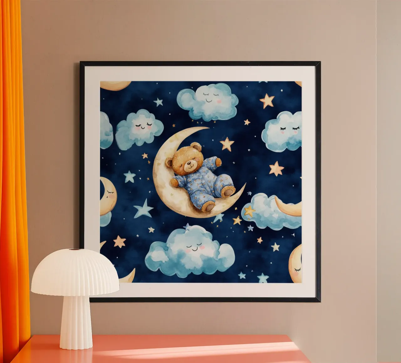 Blauer Teddybär Poster von Happy Littles