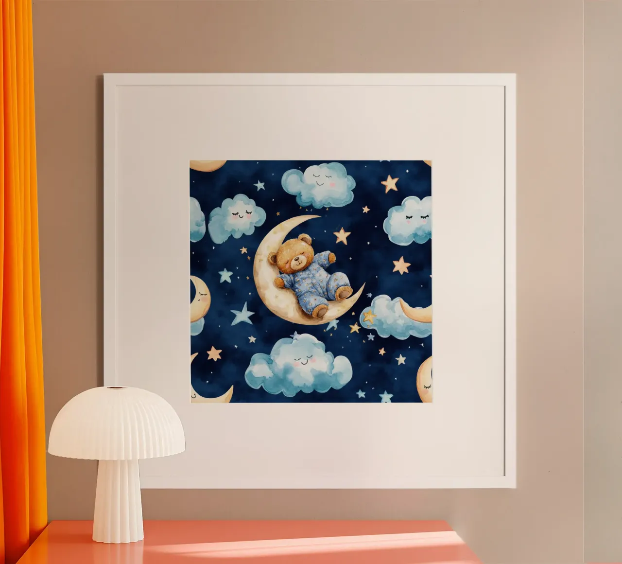 Blauer Teddybär Poster von Happy Littles