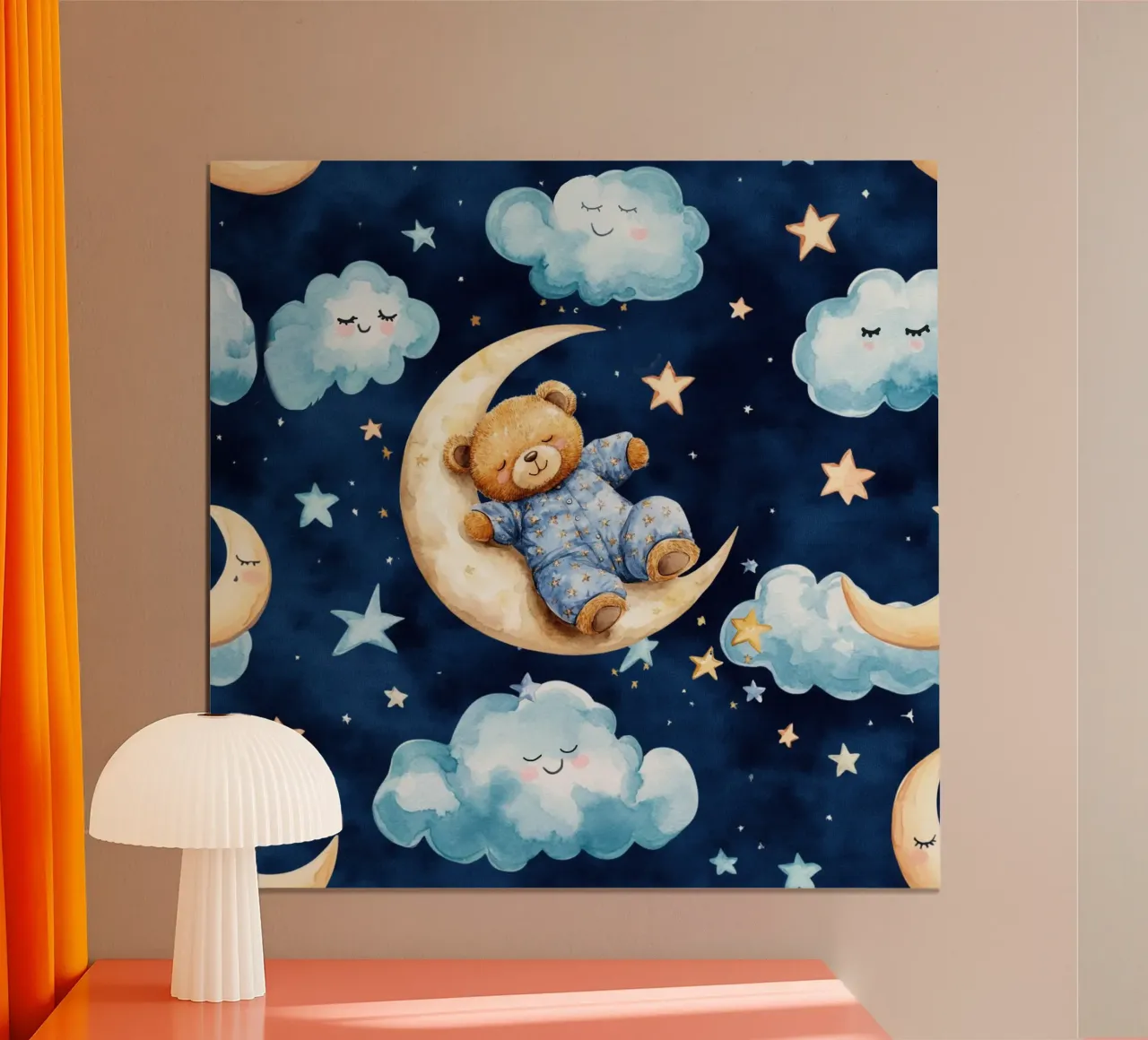 Blauer Teddybär Poster von Happy Littles