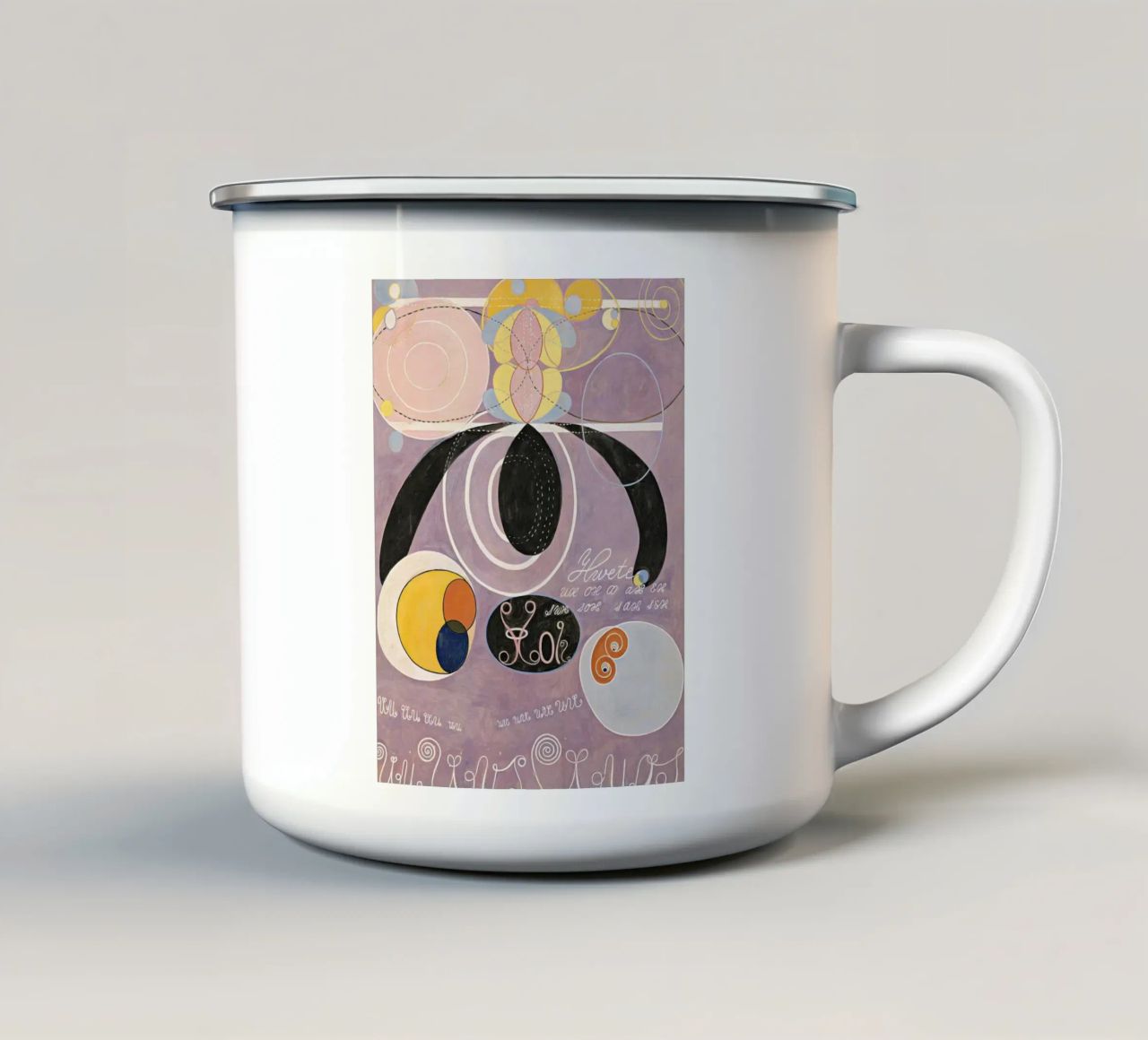 Hilma Af Klint De Tien Grootste No6 emaille mok van 50 masterpieces