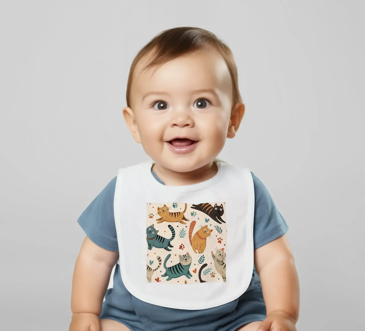 Cat Doodle Pattern baby slabbetje van Happy Littles