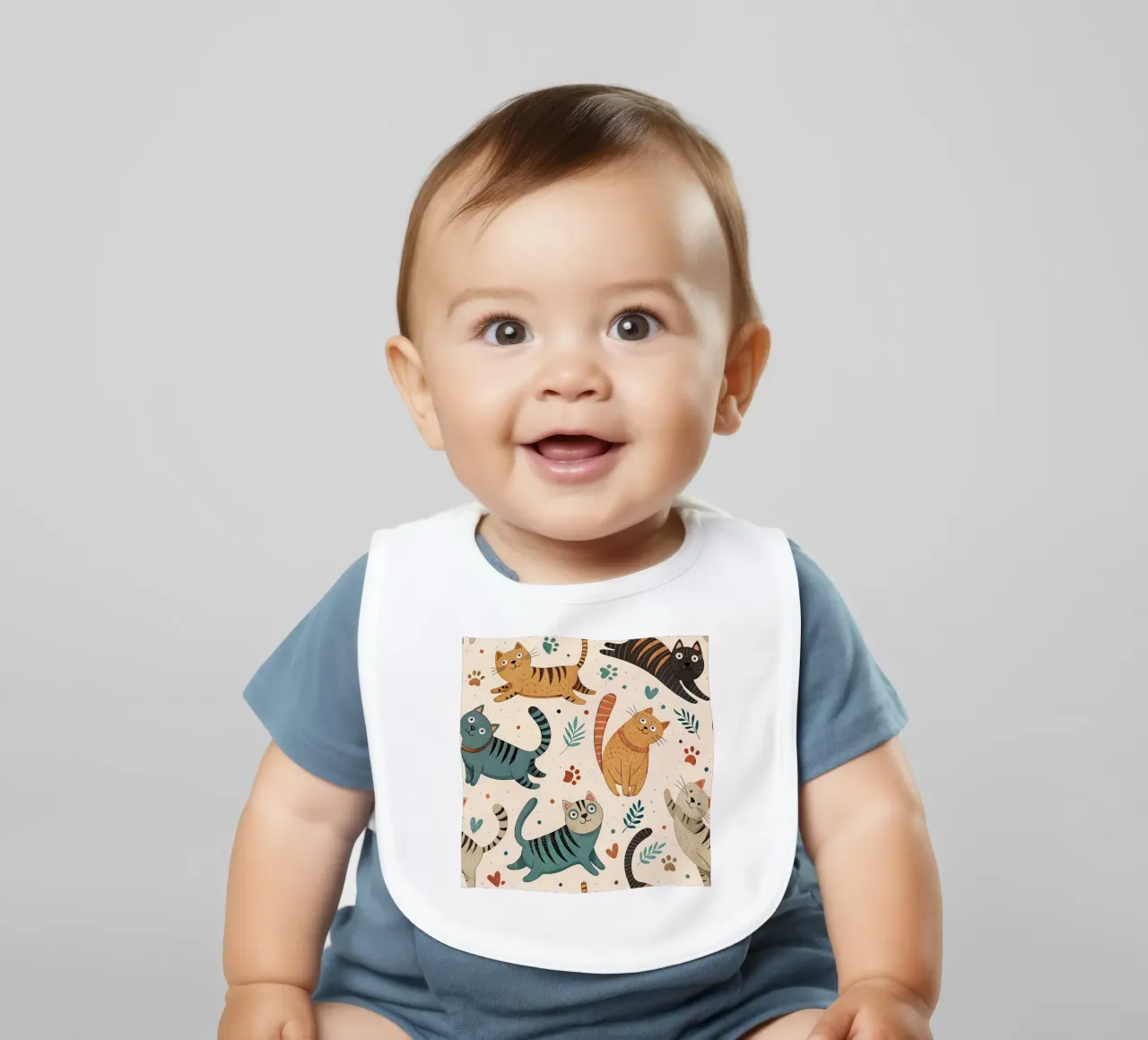 Cat Doodle Pattern bavaglino da Happy Littles