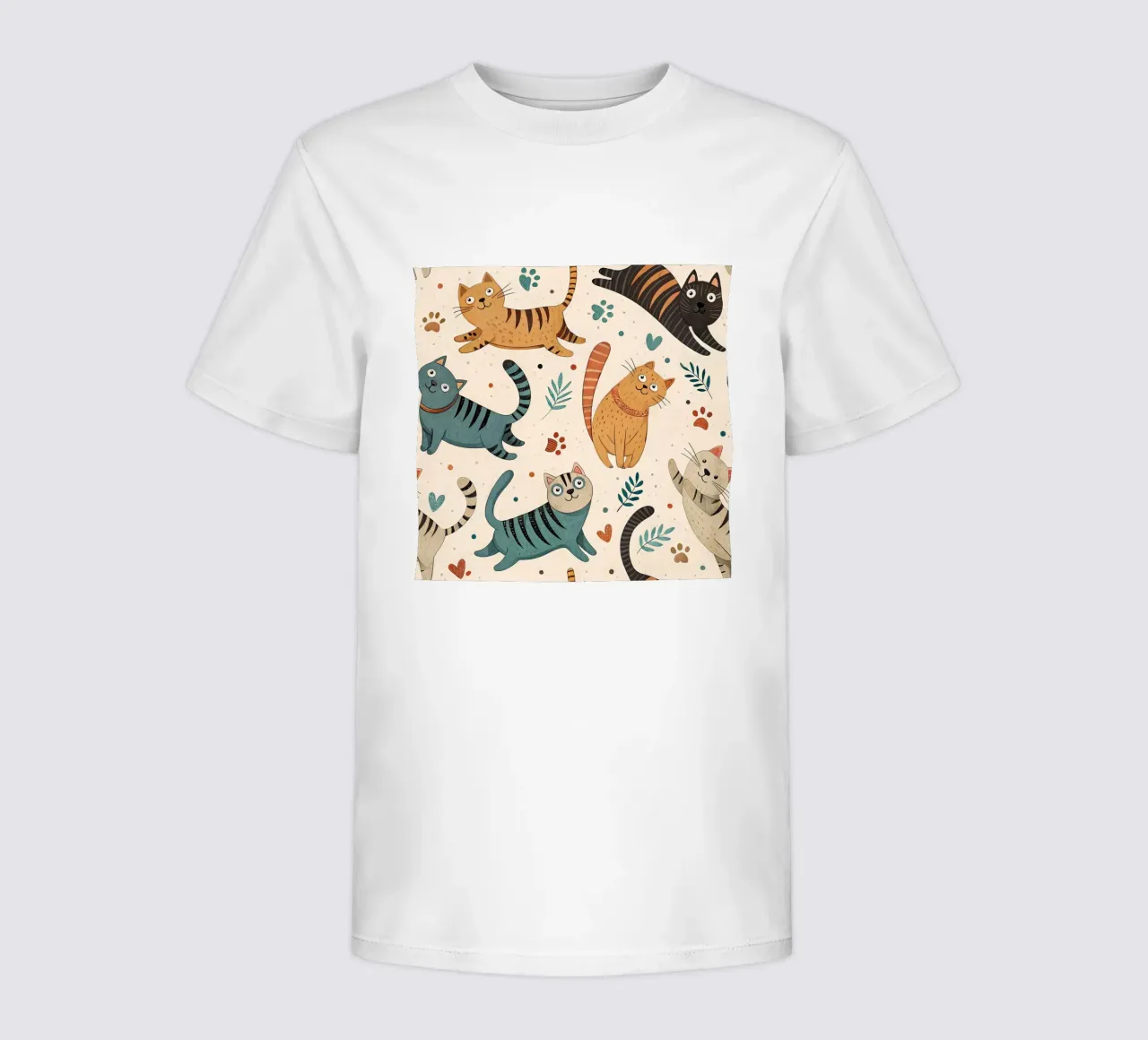 Schema di scarabocchio di gatto t-shirt bambini da Happy Littles