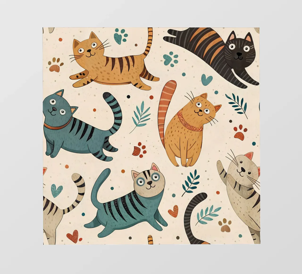Schema di scarabocchio di gatto telo in pvc da Happy Littles