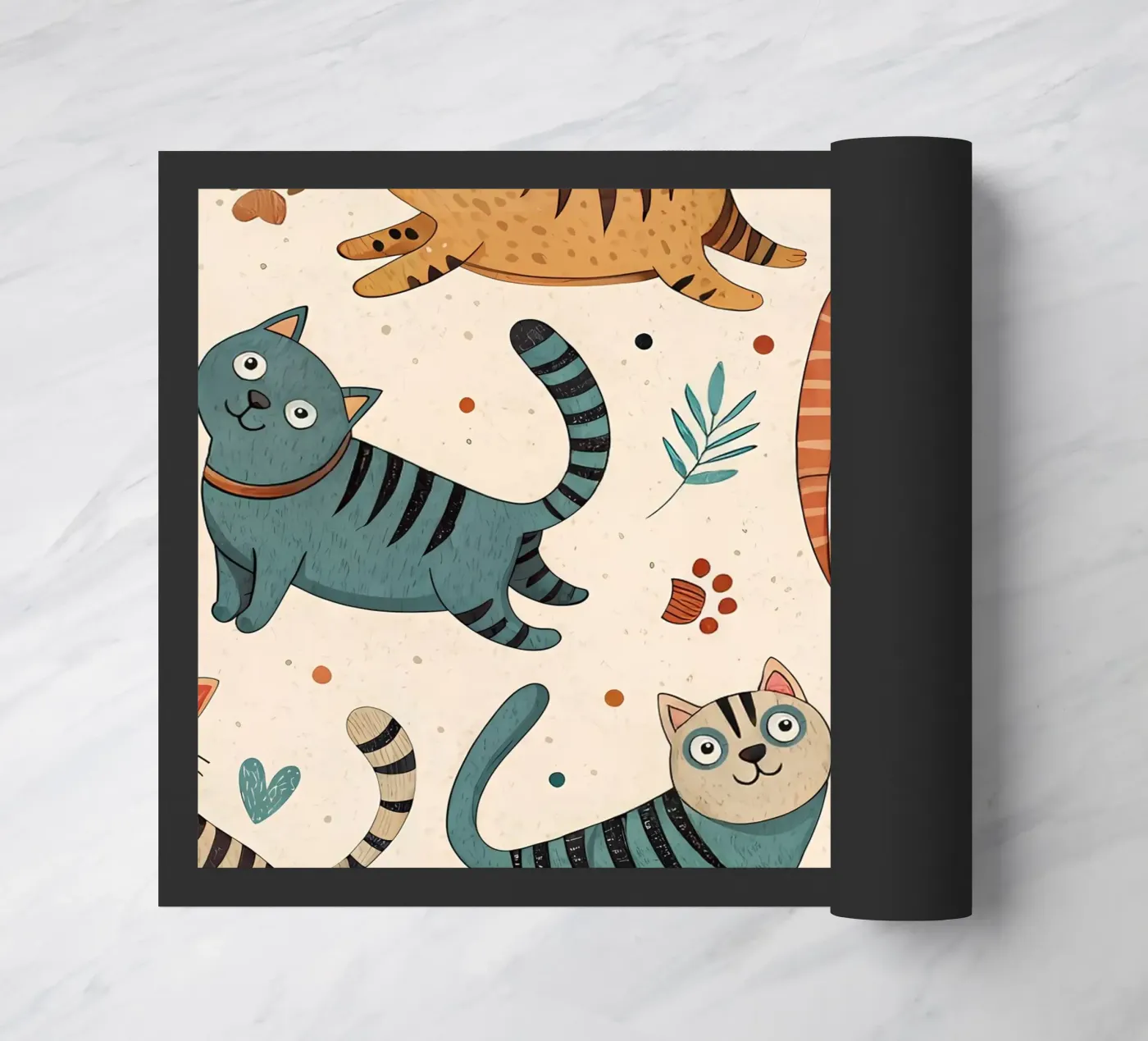 Cat Doodle Pattern deurmat van Happy Littles