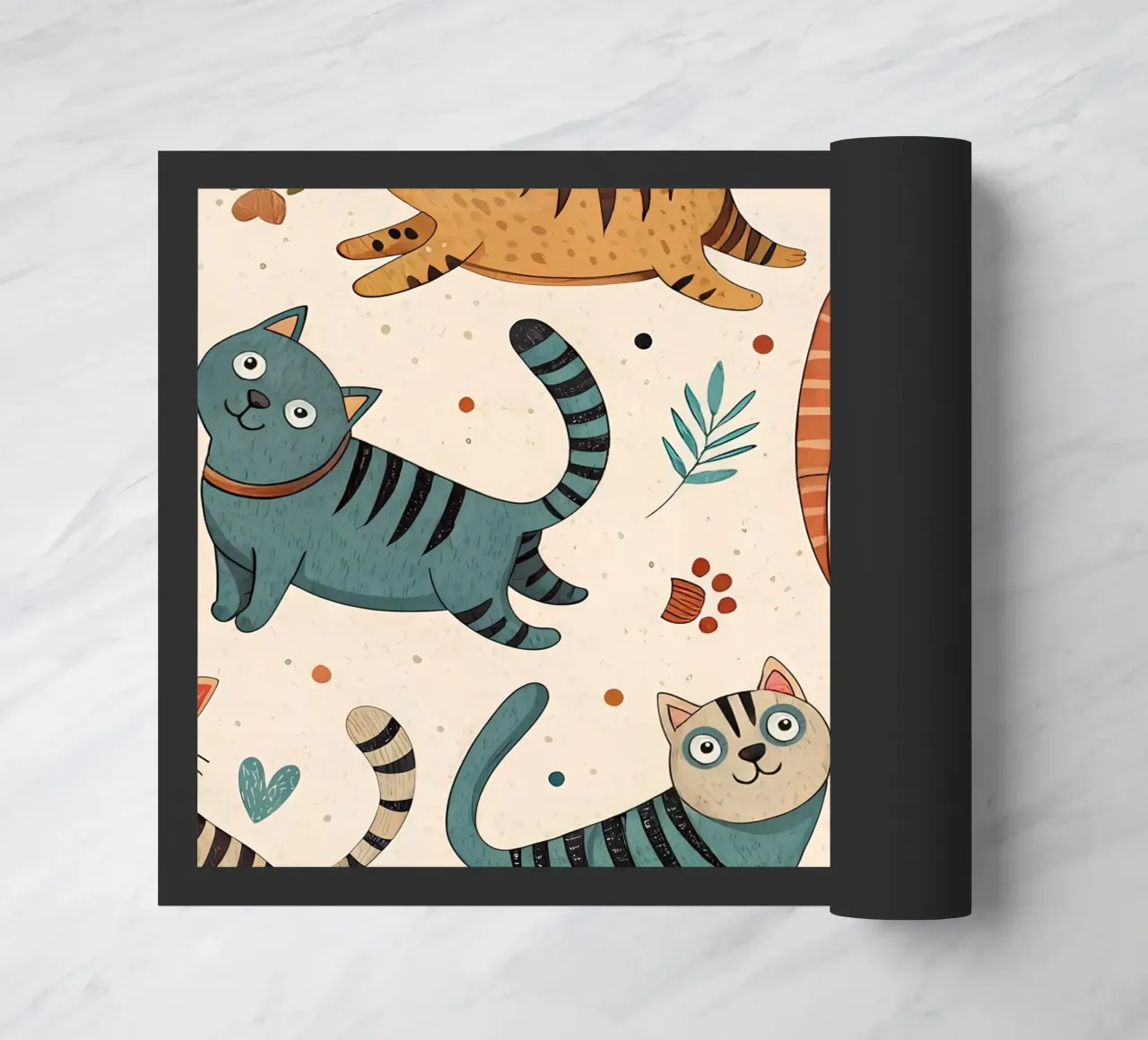 Cat Doodle Pattern deurmat van Happy Littles