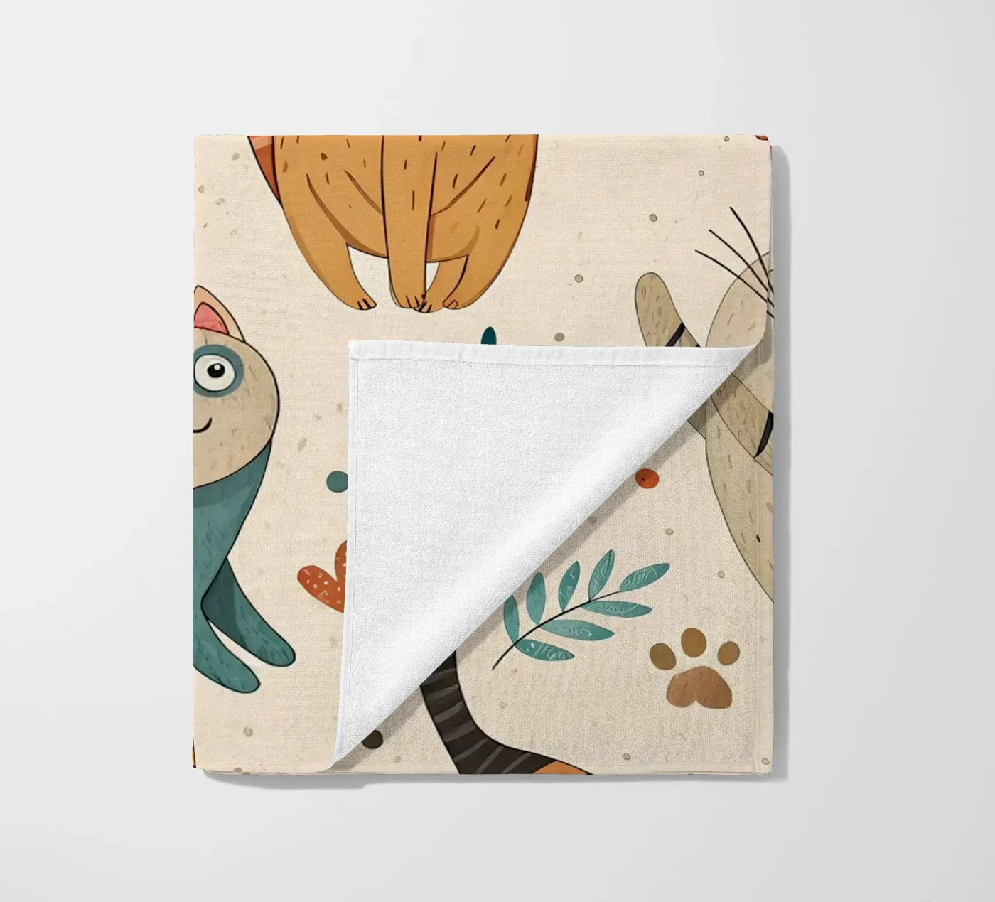 Motif de gribouillis de chat serviette de plage de Happy Littles