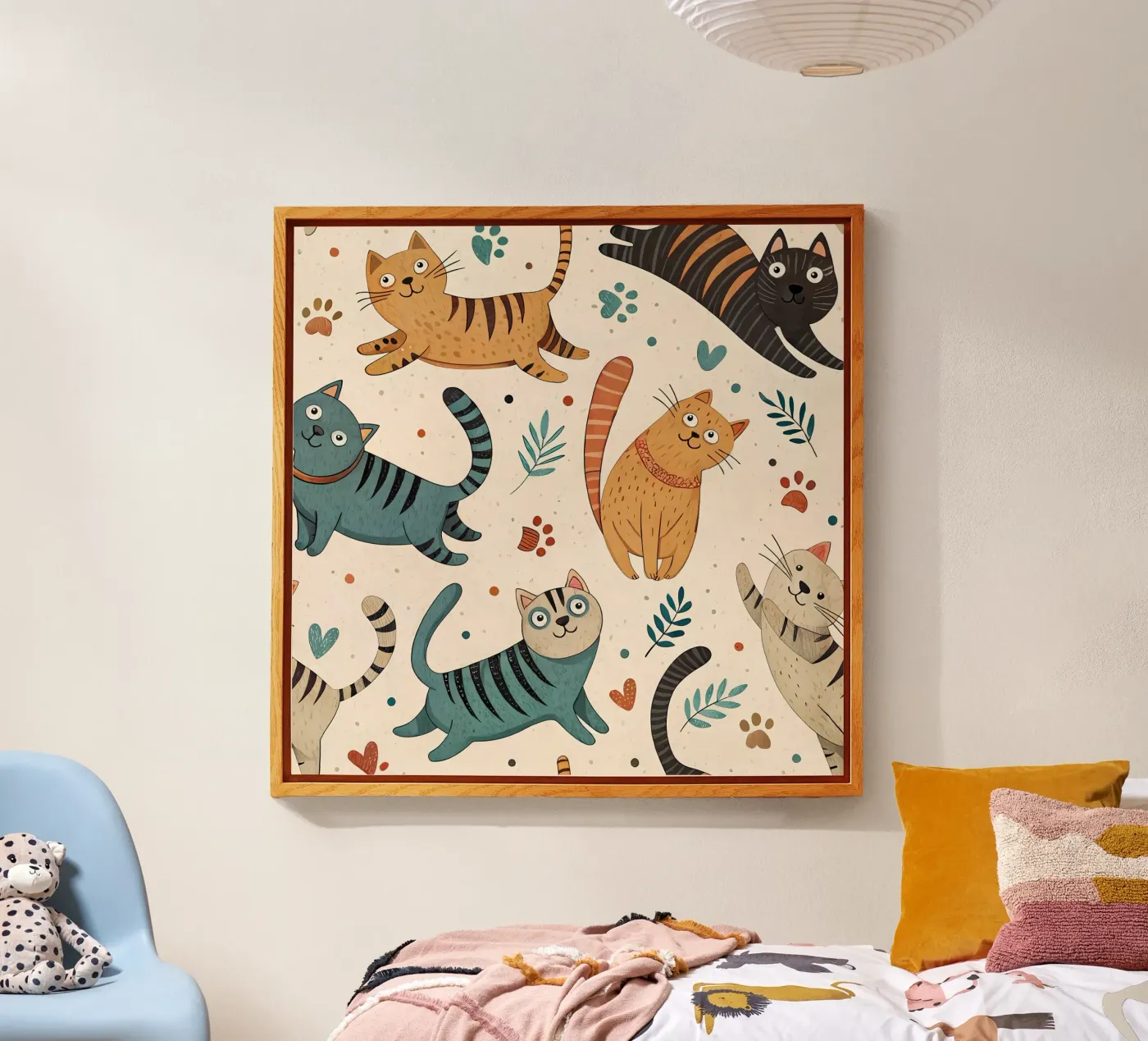 Katze Doodle-Muster Acryl-Glas von Happy Littles