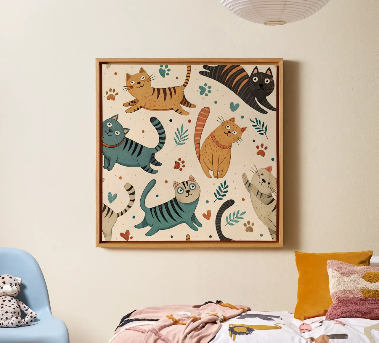 Schema di scarabocchio di gatto tela da Happy Littles