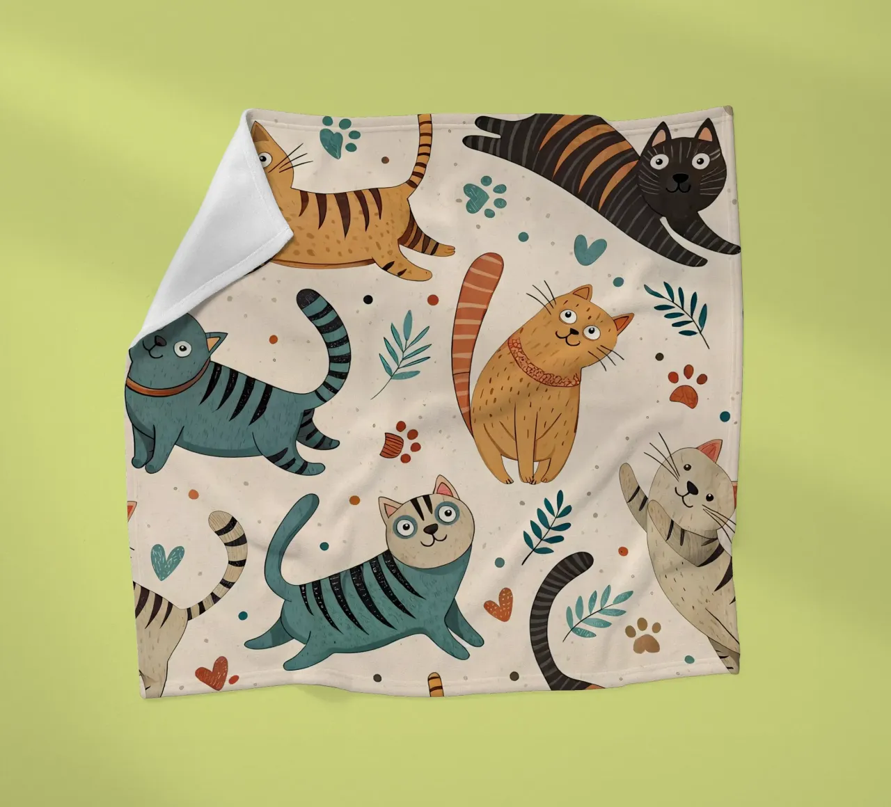 Cat Doodle Pattern fleecedeken van Happy Littles