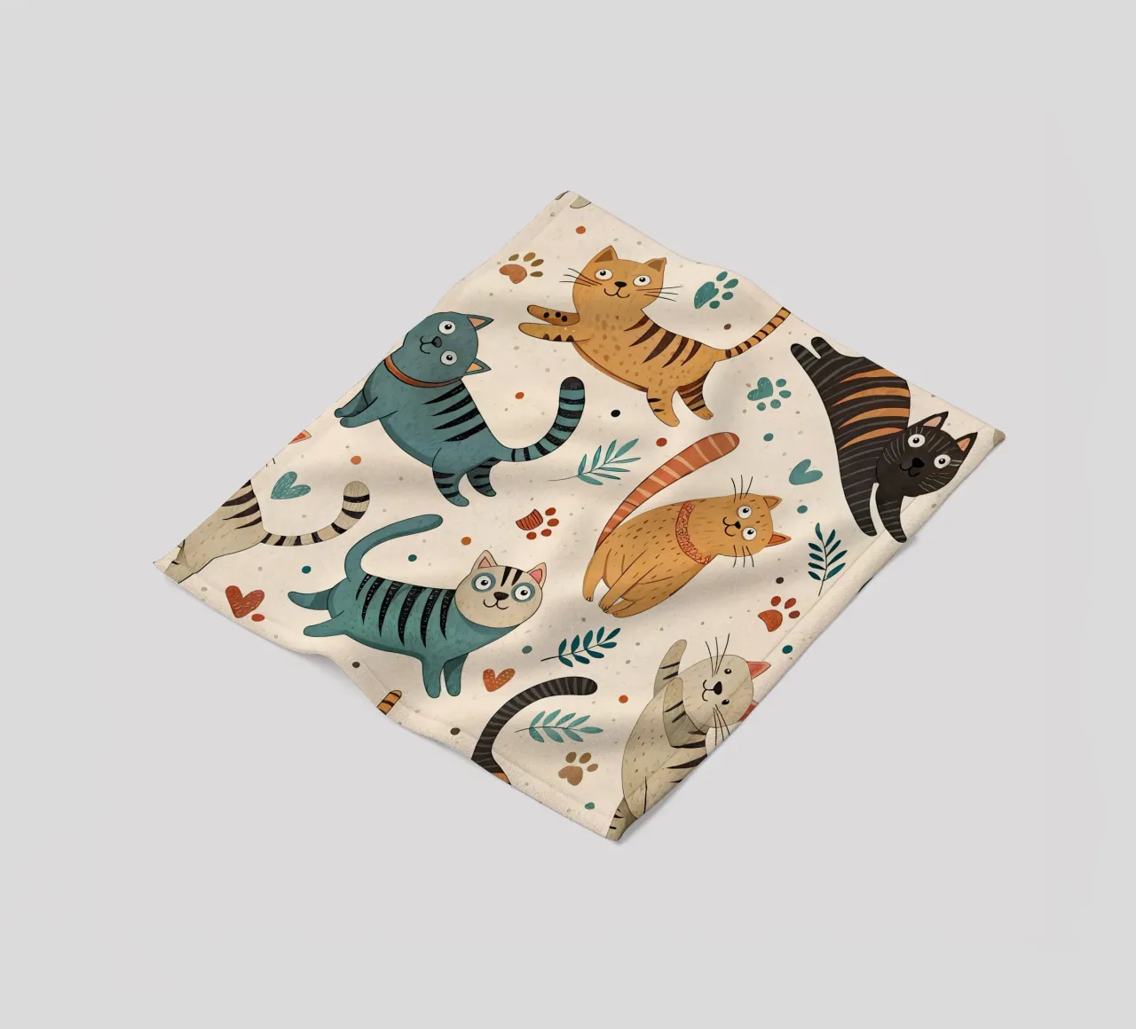 Cat Doodle Pattern fleecedeken van Happy Littles