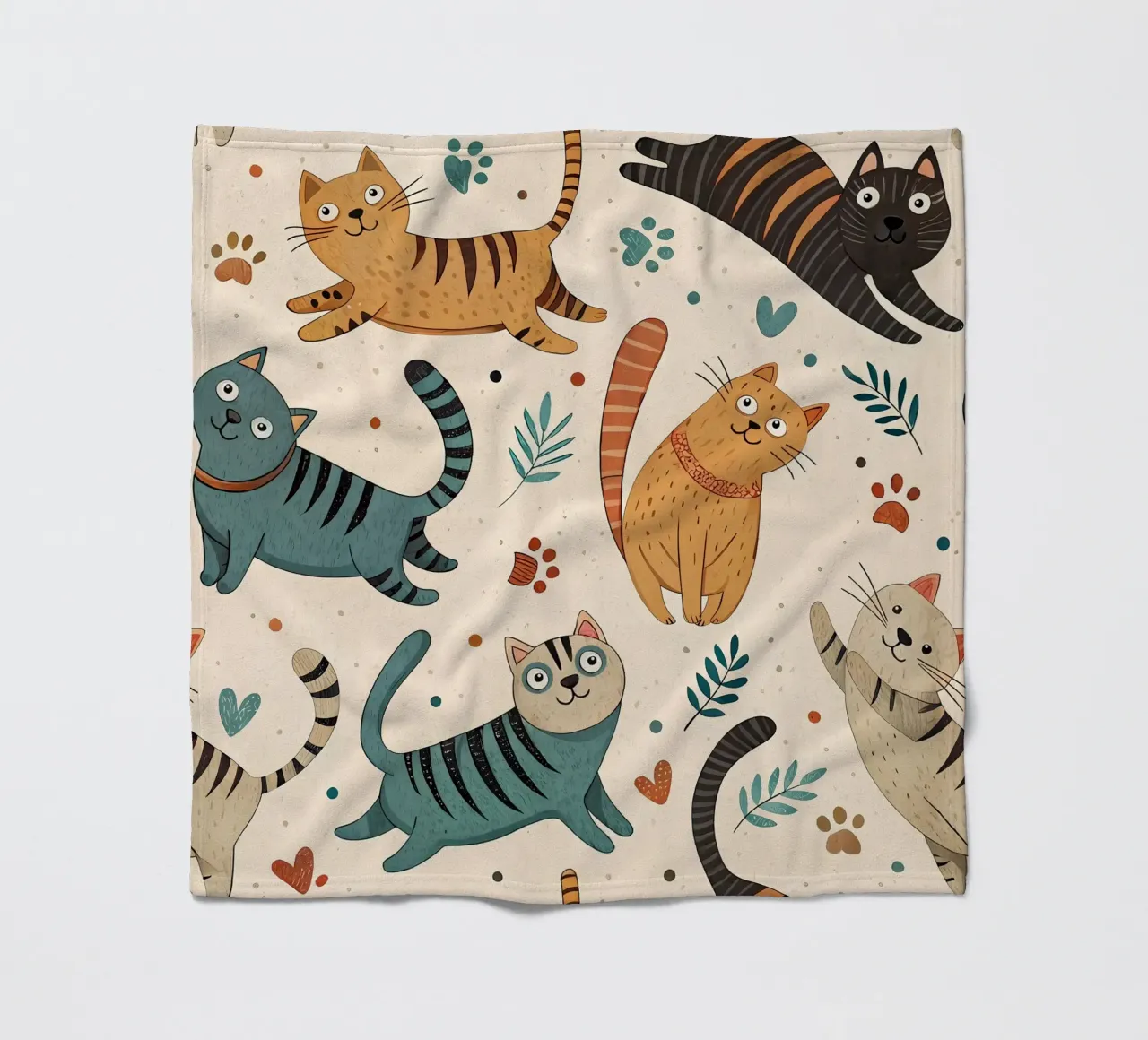 Cat Doodle Pattern fleecedeken van Happy Littles