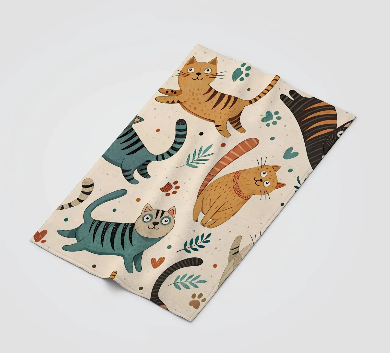 Cat Doodle Pattern fleecedeken van Happy Littles