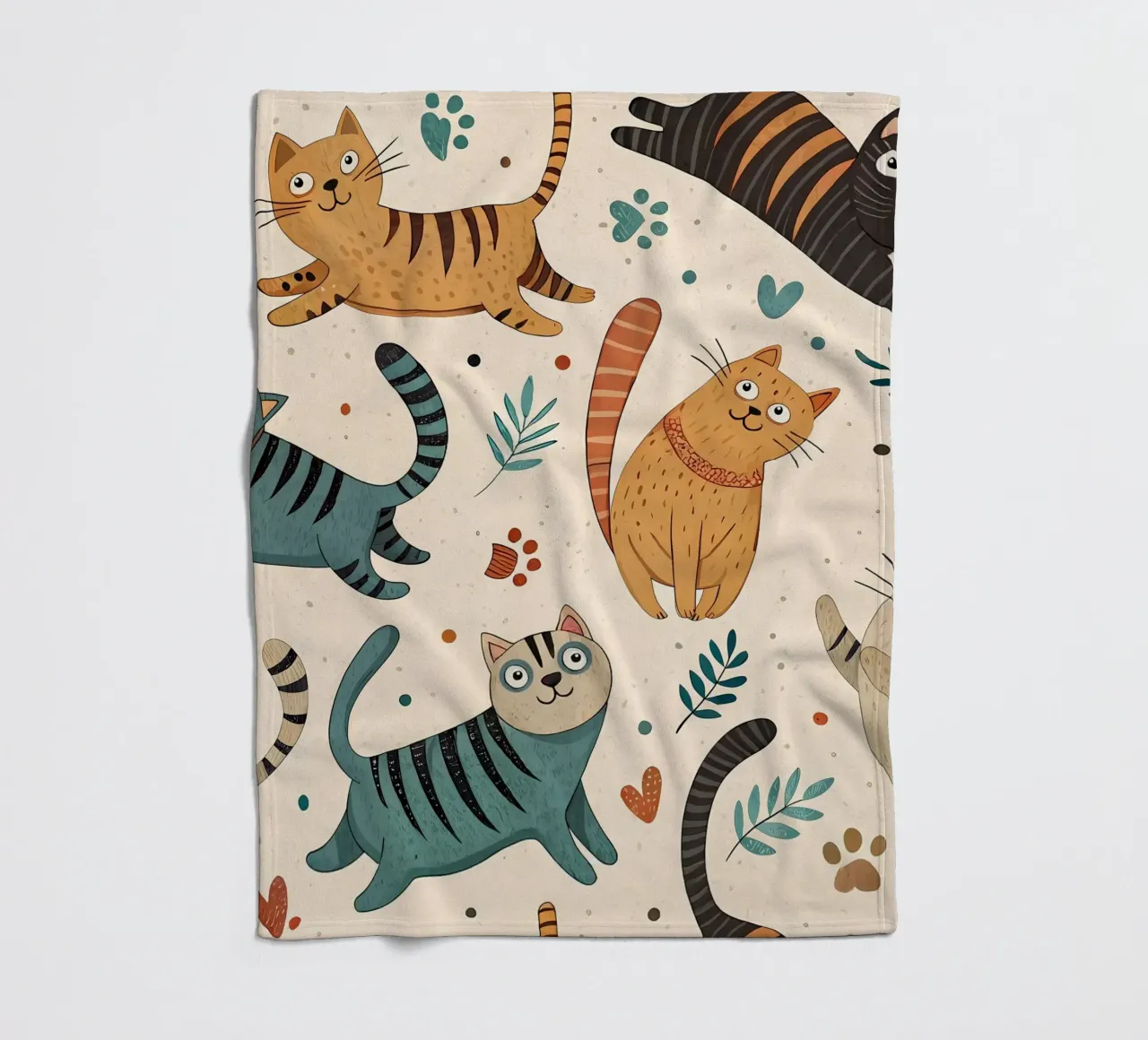 Cat Doodle Pattern fleecedeken van Happy Littles