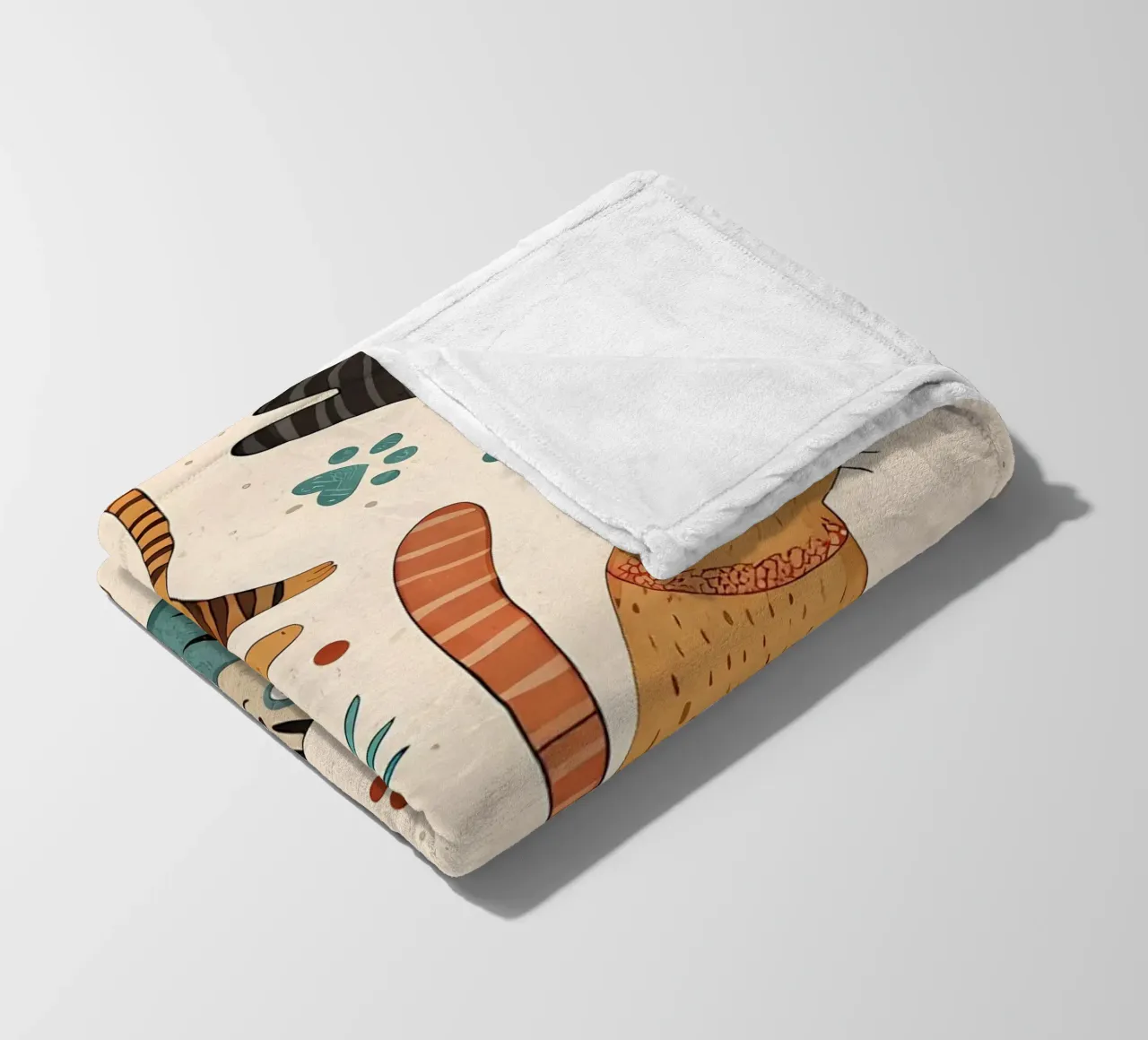 Cat Doodle Pattern fleecedeken van Happy Littles