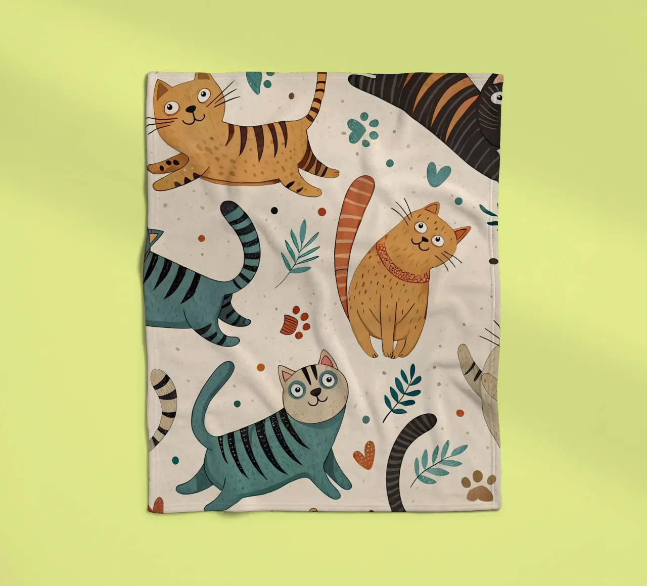 Cat Doodle Pattern fleecedeken van Happy Littles