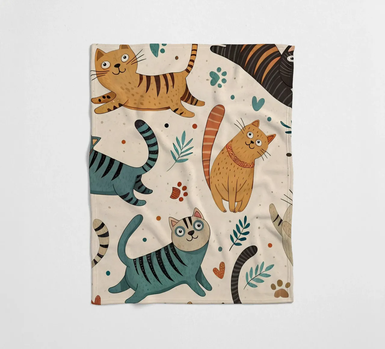 Cat Doodle Pattern fleecedeken van Happy Littles