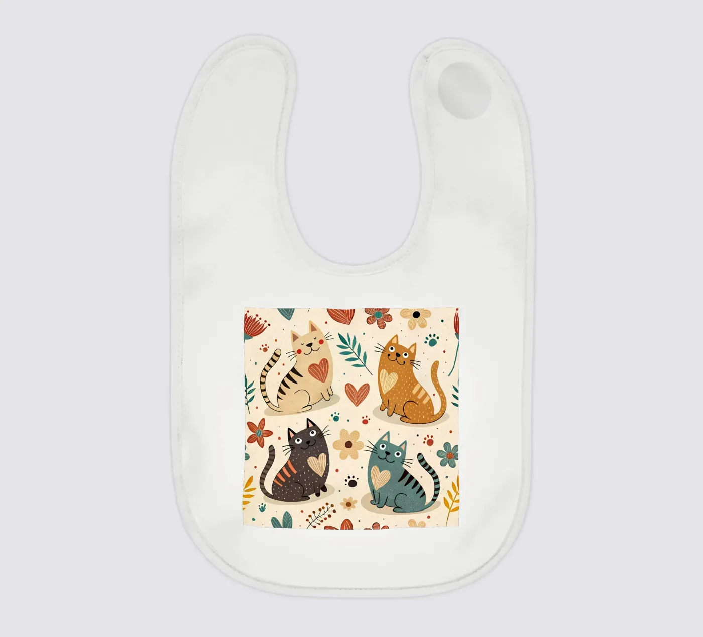 Cat Doodle Pattern baby bib by Happy Littles