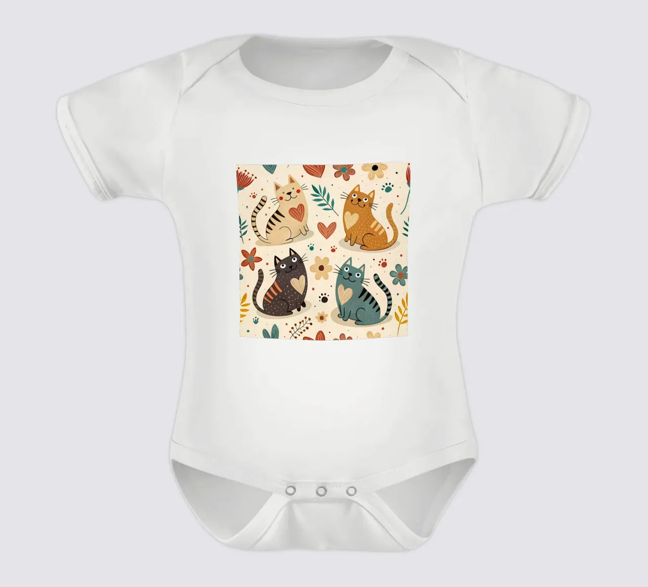 Motif de gribouillis de chat body bébé de Happy Littles