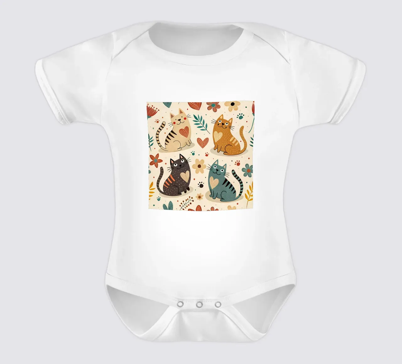 Motif de gribouillis de chat body bébé de Happy Littles