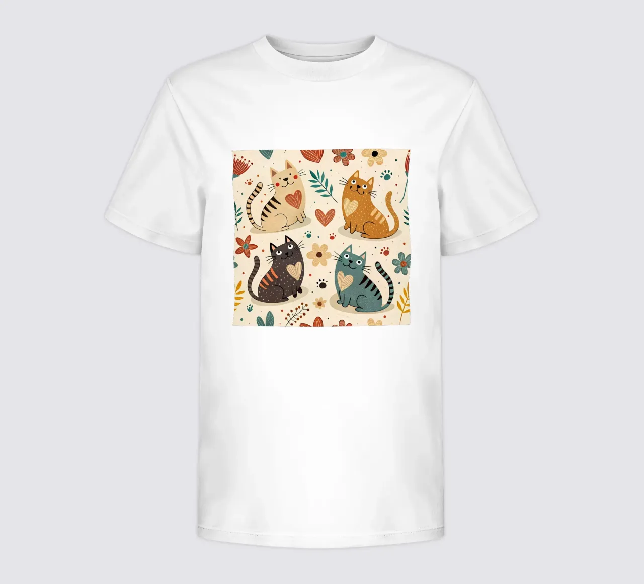 Schema di scarabocchio di gatto t-shirt bambini da Happy Littles