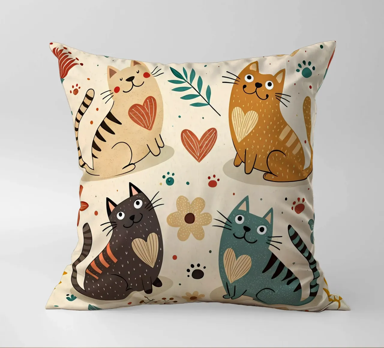 Cat Doodle Pattern kussen van Happy Littles