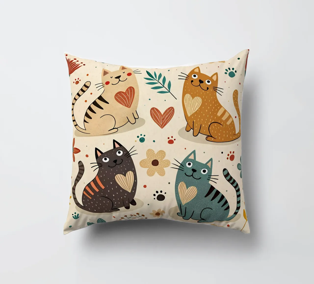Cat Doodle Pattern kussen van Happy Littles