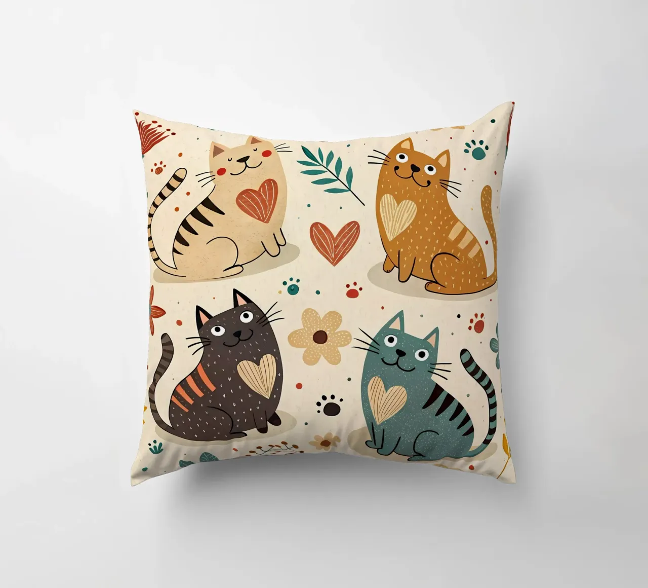 Cat Doodle Pattern kussen van Happy Littles