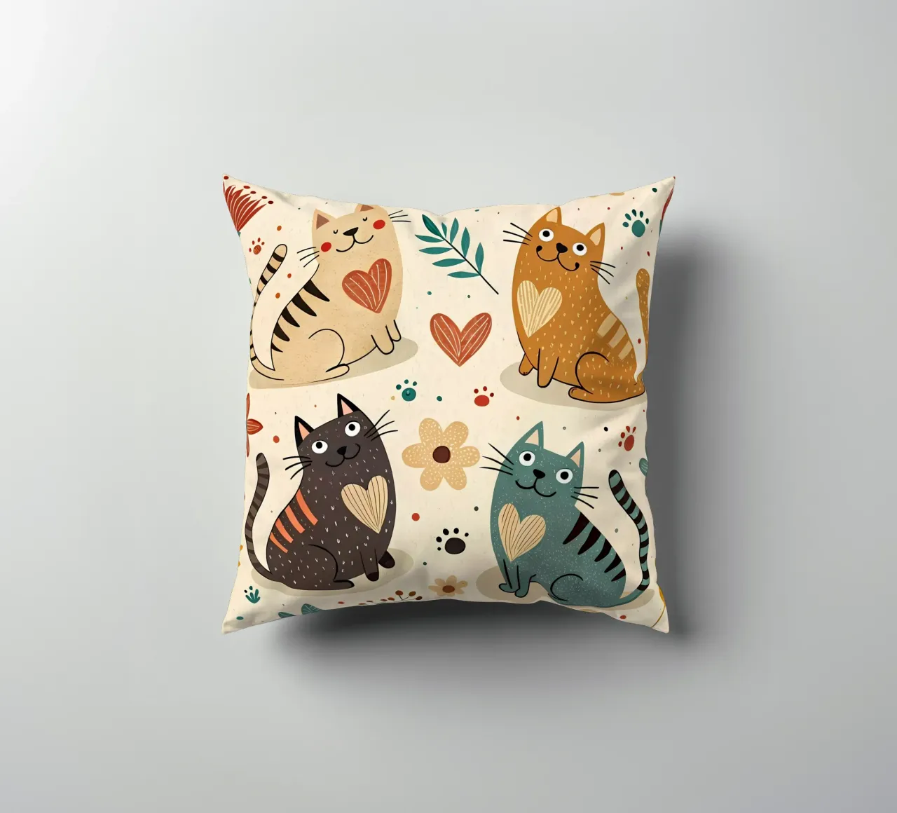 Cat Doodle Pattern kussen van Happy Littles