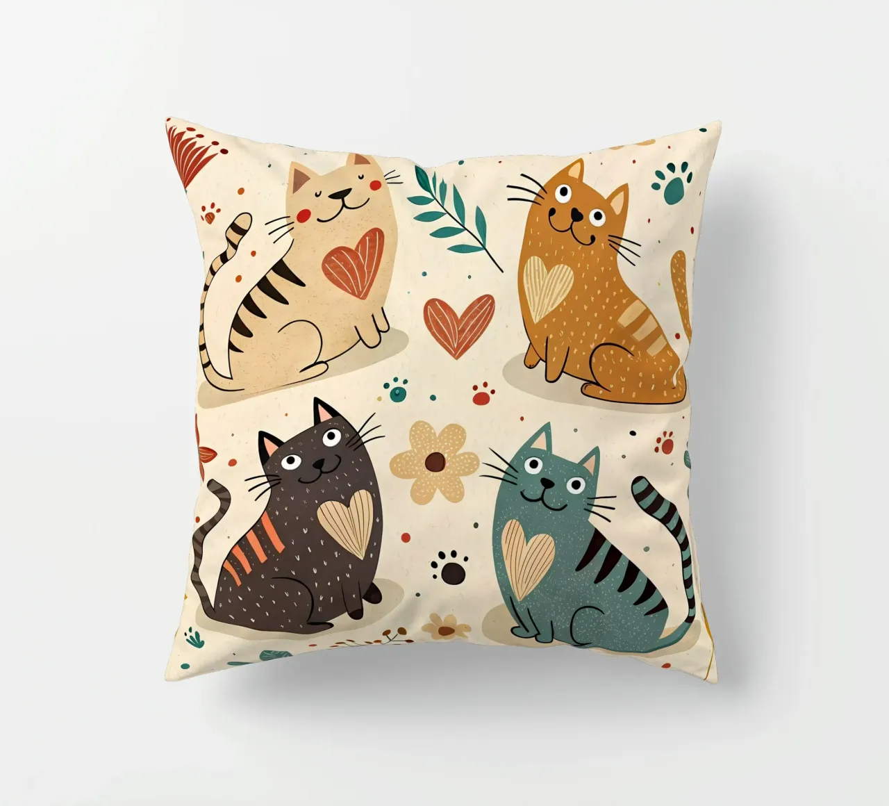Cat Doodle Pattern kussen van Happy Littles