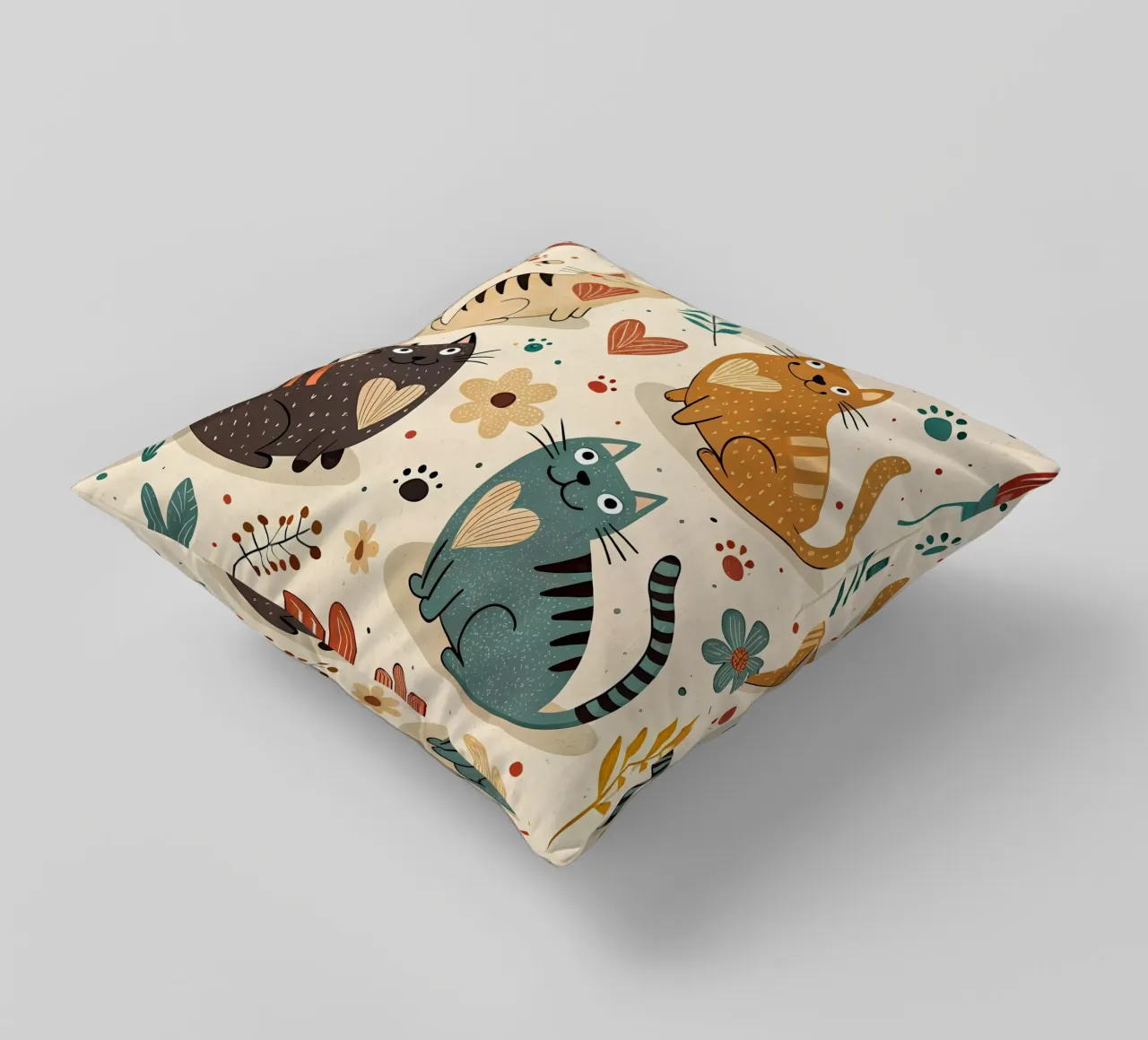 Cat Doodle Pattern kussen van Happy Littles