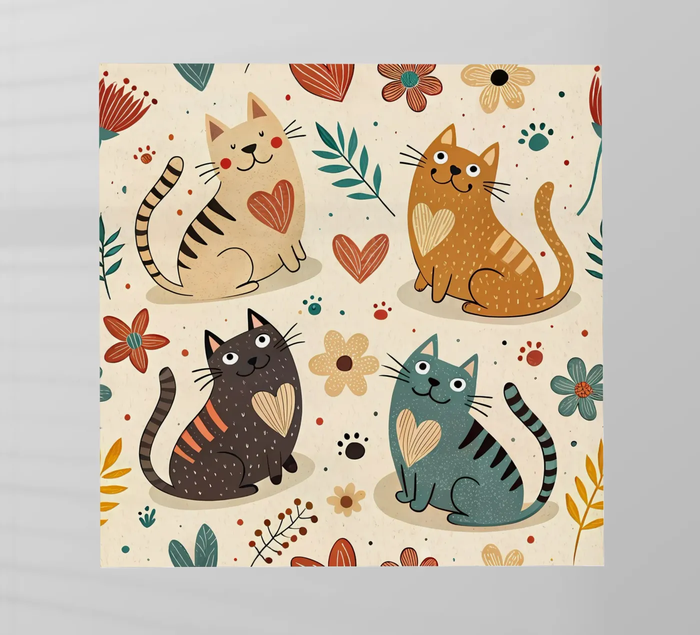 Cat Doodle Pattern backlit folie van Happy Littles