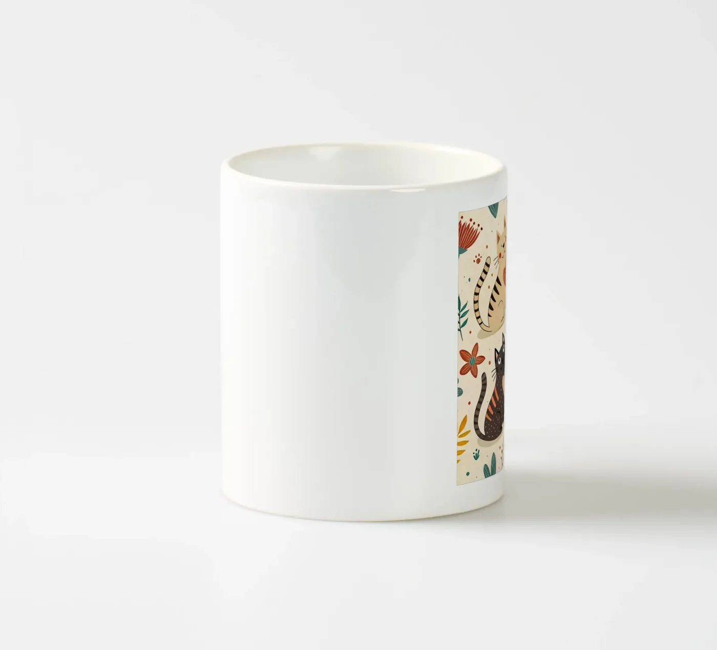Cat Doodle Pattern ceramic mug by Happy Littles
