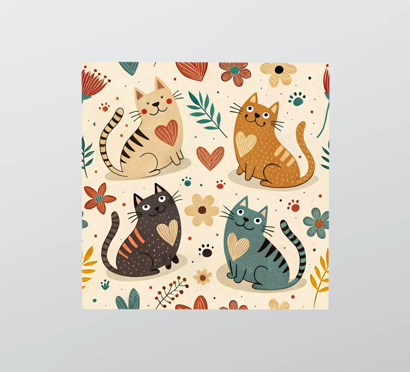 Schema di scarabocchio di gatto adesivo da Happy Littles