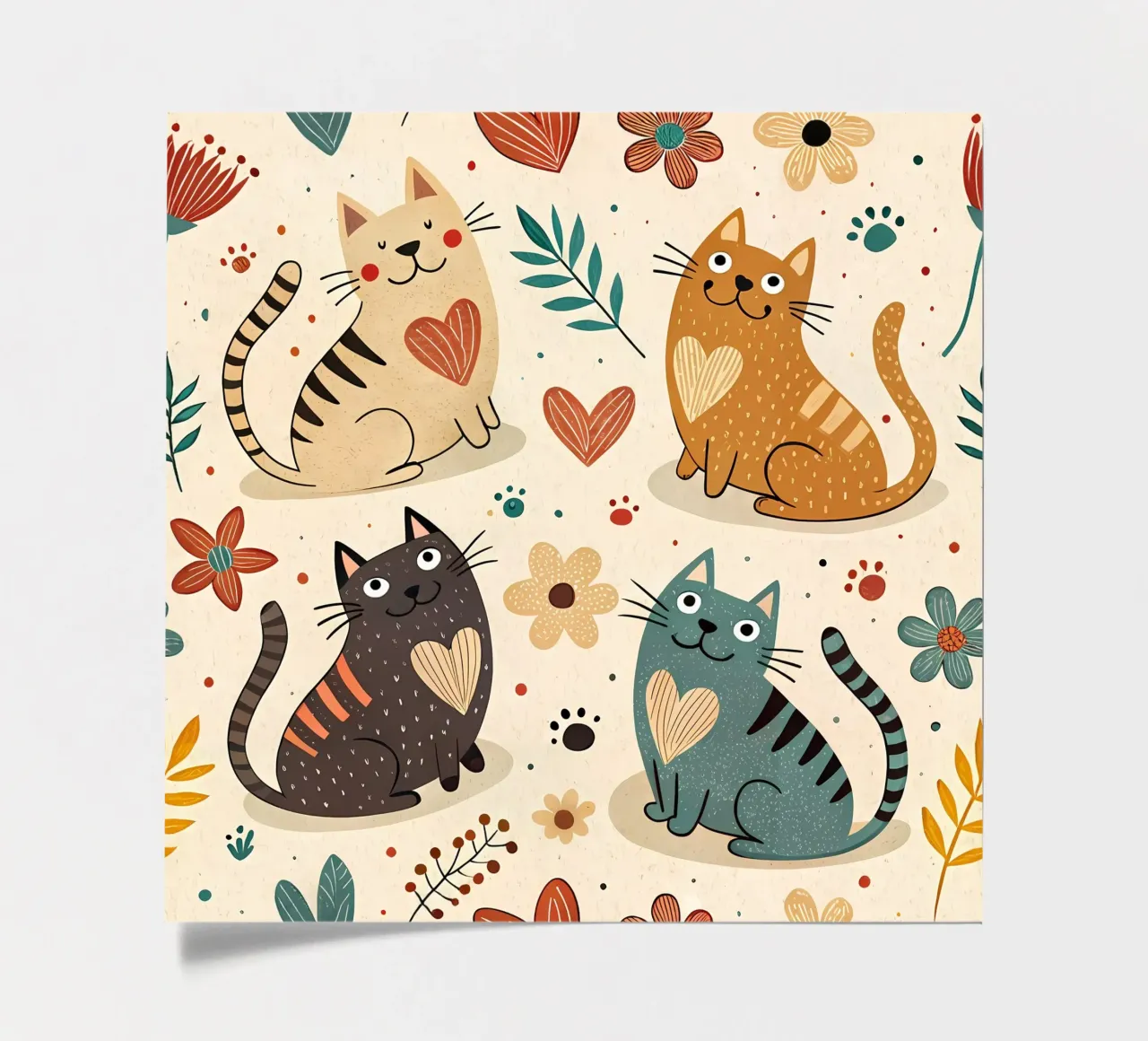 Cat Doodle Pattern sticker sheet by Happy Littles