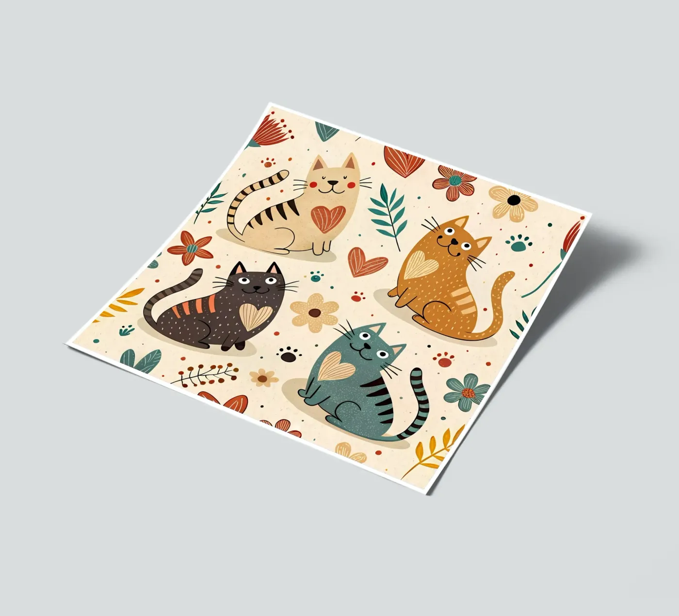 Cat Doodle Pattern sticker sheet by Happy Littles