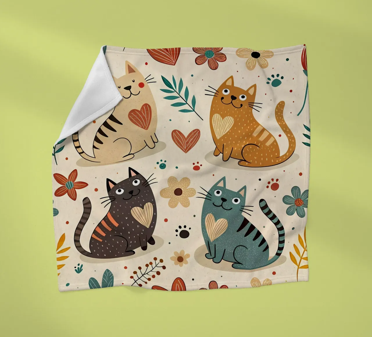 Cat Doodle Pattern fleecedeken van Happy Littles